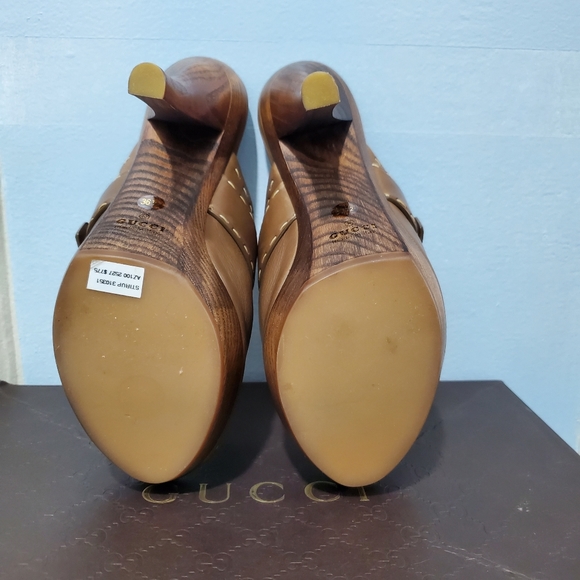 Gucci high heel open toe Platform Mules Sz 6.5 It sz 36.5 - Picture 6 of 15